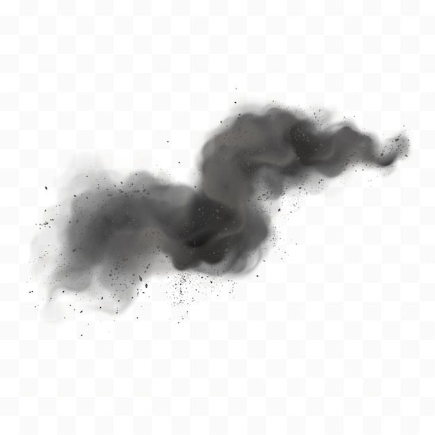 Humo negro con elemento de fondo transparente