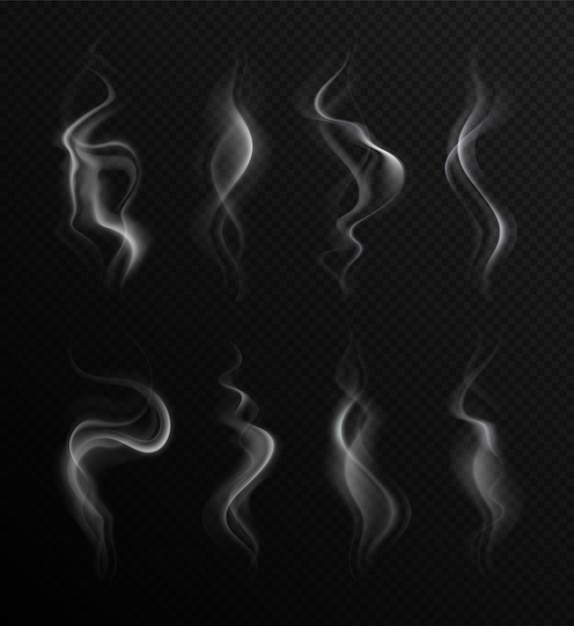 Humo realista en transparente