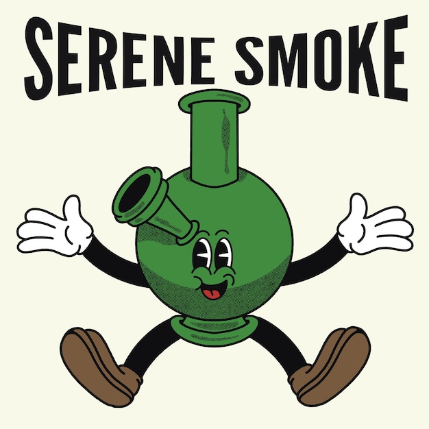 Humo sereno con diseño de personajes Bong Groovy