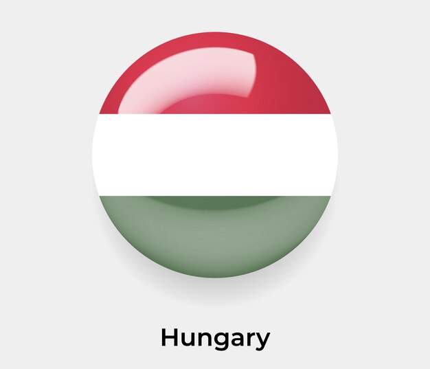 Hungría bandera brillante burbuja icono vector ilustración