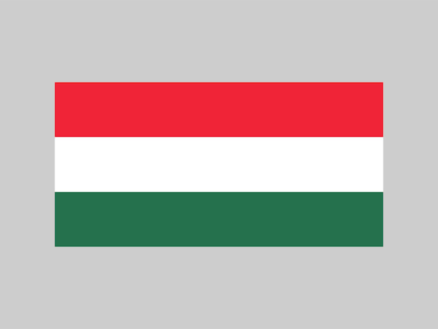 Hungría bandera colores oficiales y proporción ilustración vectorial