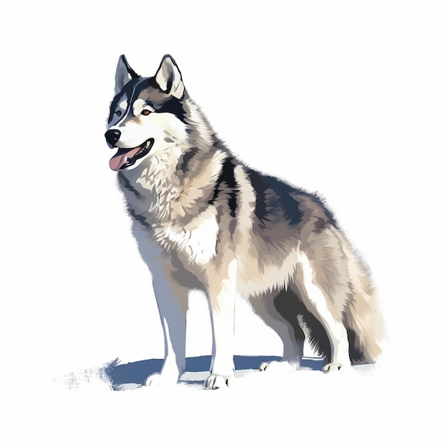 Vector husky siberiano