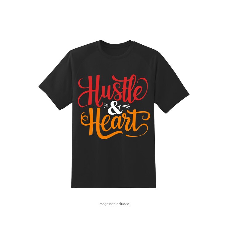 Hustle amp Heart Desata tu pasión con una tipografía inspiradora y un diseño de camiseta