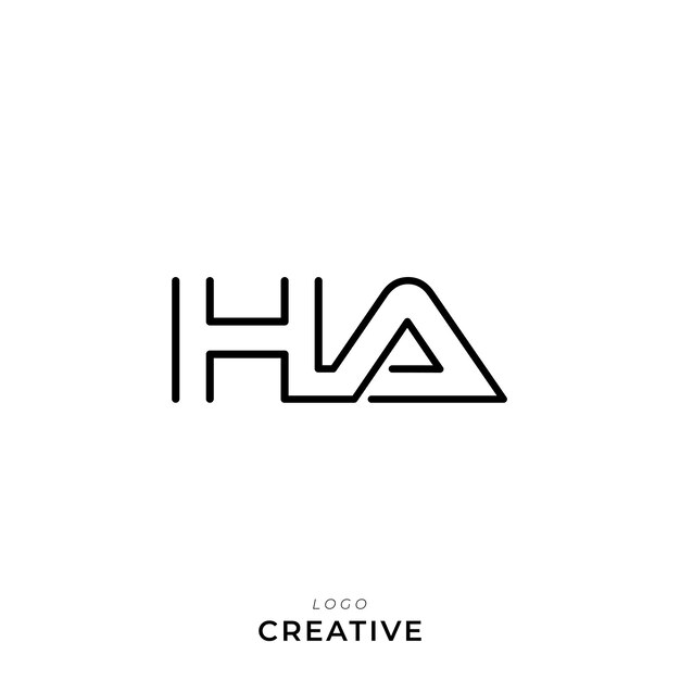 HVAHA Última plantilla de logotipo vectorial colorido monograma símbolo fuente logotipo diseño moderno basado en logotipo