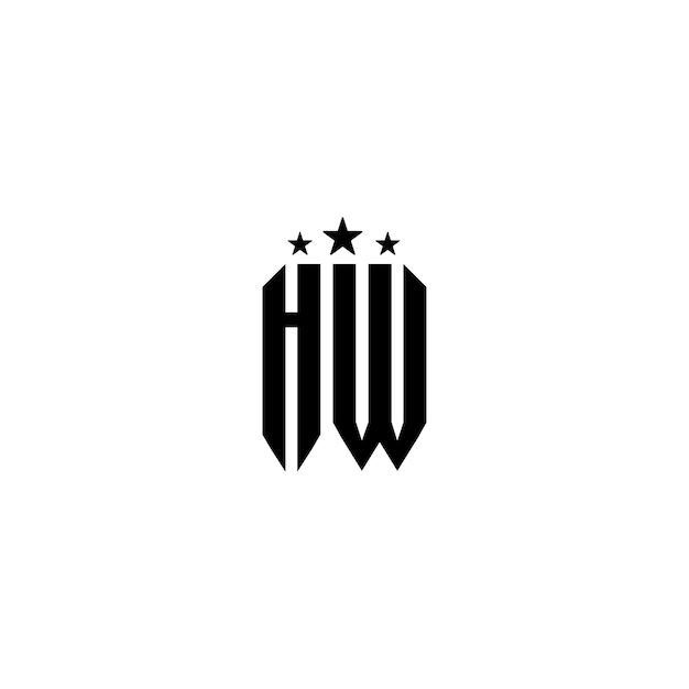HW Monogram Logo Design letra texto nombre símbolo monocromo logotipo alfabeto carácter simple logo