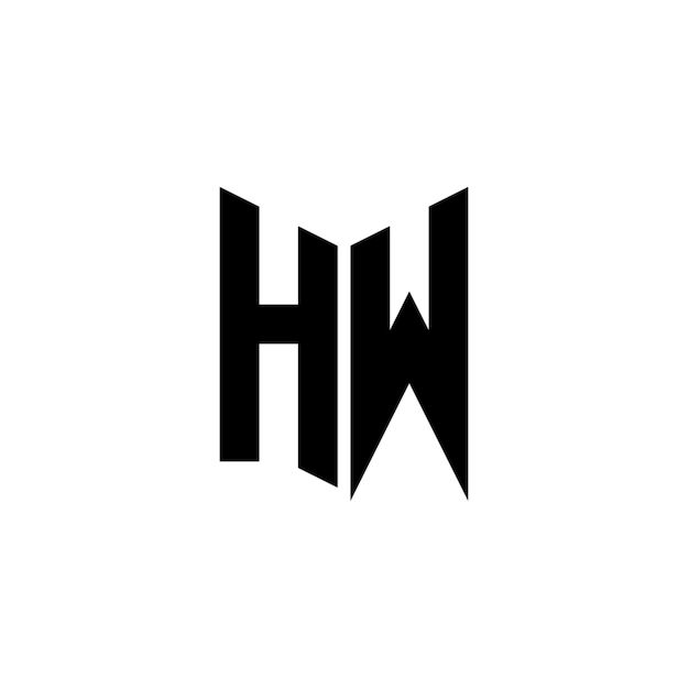 HW monograma diseño del logotipo letra texto nombre símbolo monocromático logotipo alfabeto carácter logotipo simple