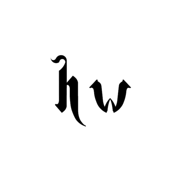 HW monograma diseño del logotipo letra texto nombre símbolo monocromático logotipo alfabeto carácter logotipo simple