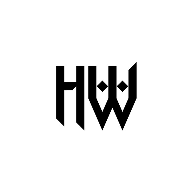 HW monograma diseño del logotipo letra texto nombre símbolo monocromático logotipo alfabeto carácter logotipo simple