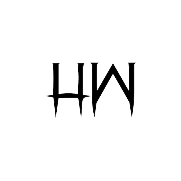 HW monograma diseño del logotipo letra texto nombre símbolo monocromático logotipo alfabeto carácter logotipo simple