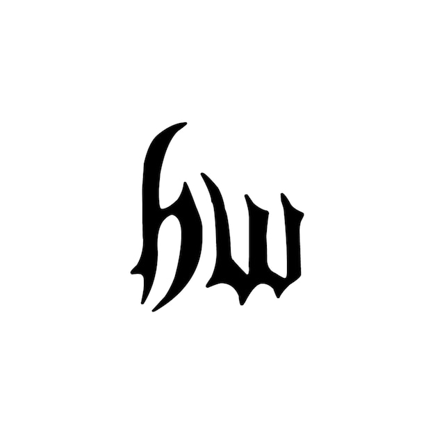 HW monograma diseño del logotipo letra texto nombre símbolo monocromático logotipo alfabeto carácter logotipo simple
