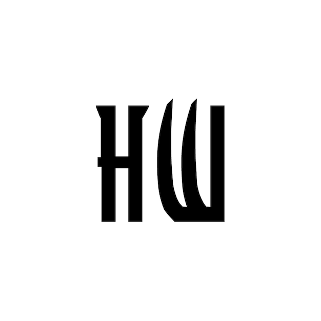 HW monograma diseño del logotipo letra texto nombre símbolo monocromático logotipo alfabeto carácter logotipo simple