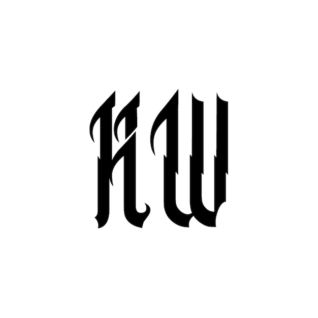HW monograma diseño del logotipo letra texto nombre símbolo monocromático logotipo alfabeto carácter logotipo simple