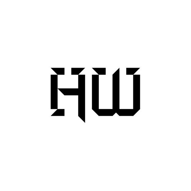 HW monograma diseño del logotipo letra texto nombre símbolo monocromático logotipo alfabeto carácter logotipo simple