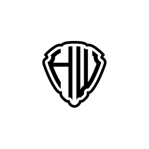 HW monograma diseño del logotipo letra texto nombre símbolo monocromático logotipo alfabeto carácter logotipo simple