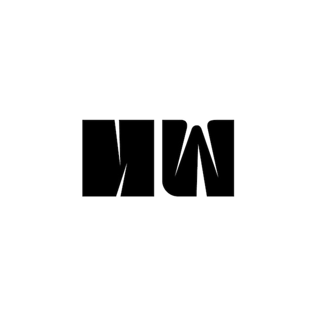 HW monograma diseño del logotipo letra texto nombre símbolo monocromático logotipo alfabeto carácter logotipo simple