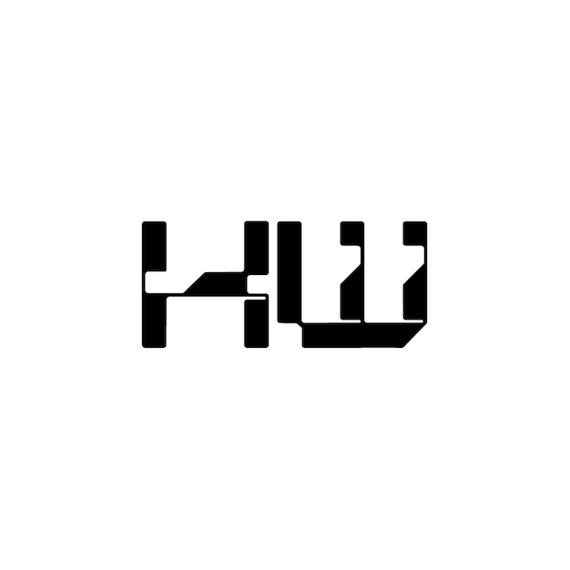 HW monograma diseño del logotipo letra texto nombre símbolo monocromático logotipo alfabeto carácter logotipo simple