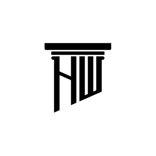 HW monograma diseño del logotipo letra texto nombre símbolo monocromático logotipo alfabeto carácter logotipo simple