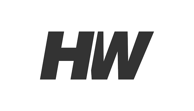 HW Techno Editable Font Logo para marca corporativa Diseño futurista audaz con ideas tipográficas únicas Tipo personalizado mínimo y letra dinámica