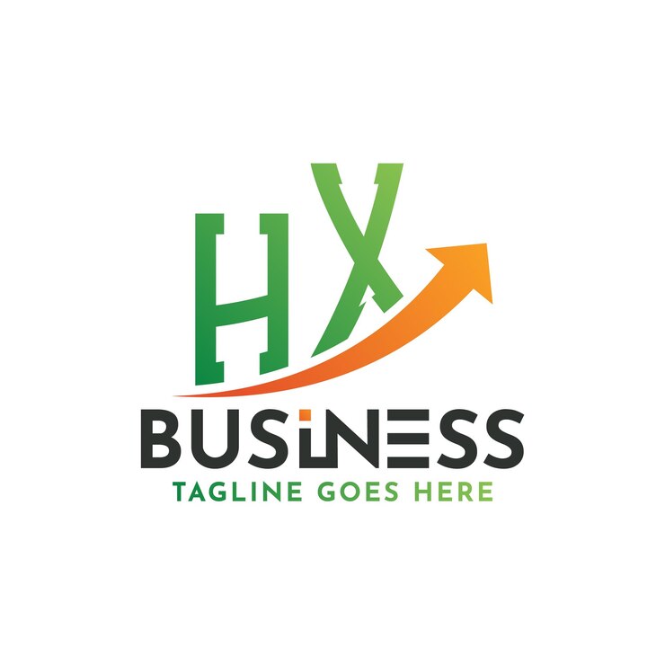 Vector hx finanzas logo carta hx logo éxito empresarial hx crecimiento flecha éxito financiero diseño de logotipo