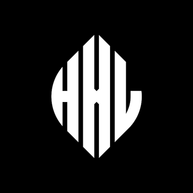 HXL diseño de logotipo de letras circulares con forma de círculo y elipse HXL letras elípticas con estilo tipográfico Las tres iniciales forman un logotipo de círculo HXL emblema de círculo Monograma abstracto letra marca vector
