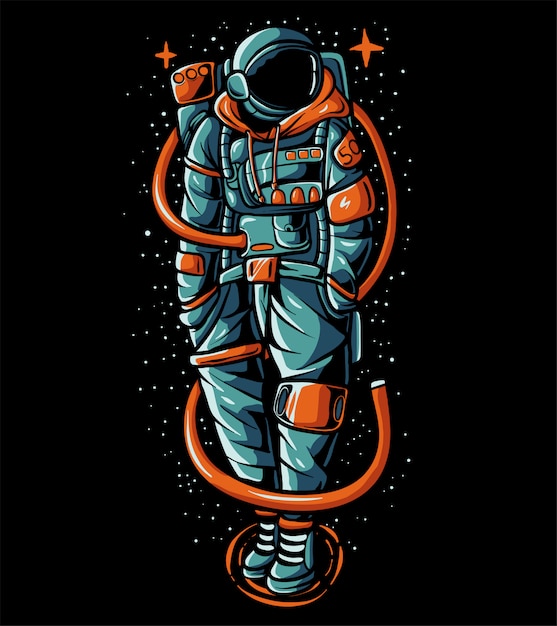 Hype astronaut vistiendo suéter ilustración