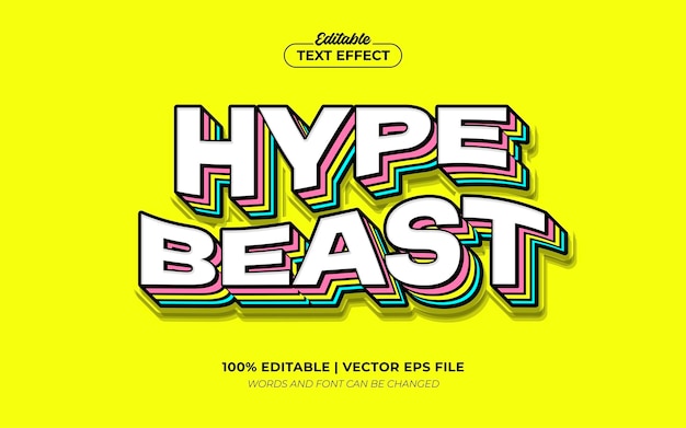 Hypebeast streetwear urban clothing brand editable text effect font style