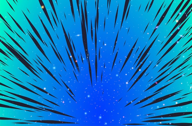 Hyper Speed Warp Sun Rays o Explosion Boom para cómics Vector de fondo radial