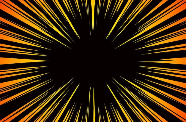Hyper Speed Warp Sun Rays o Explosion Boom para cómics Vector de fondo radial