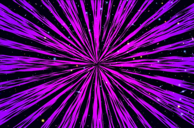 Hyper Speed Warp Sun Rays o Explosion Boom para cómics Vector de fondo radial