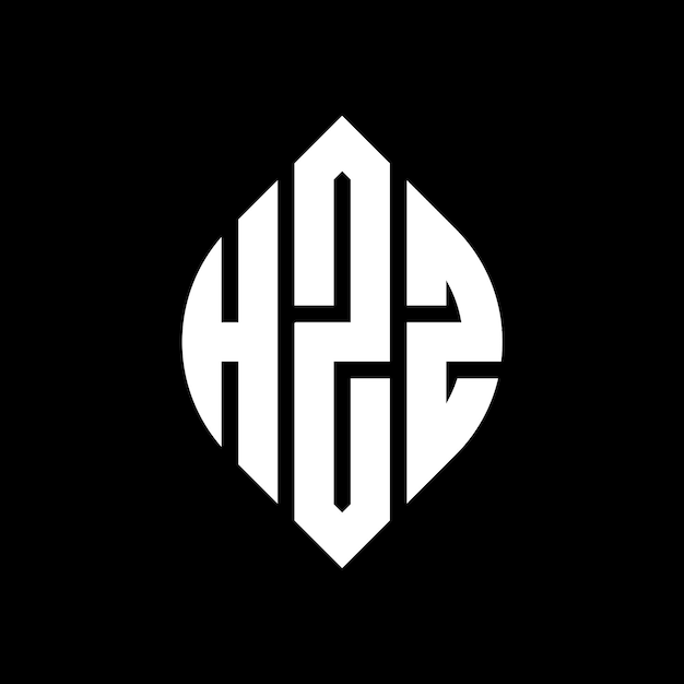 Vector hz diseño de logotipo de letras circulares con forma de círculo y elipse hz letras elípticas con estilo tipográfico las tres iniciales forman un logotipo de círculo hzz círculo emblema monograma abstracto letra marca vector