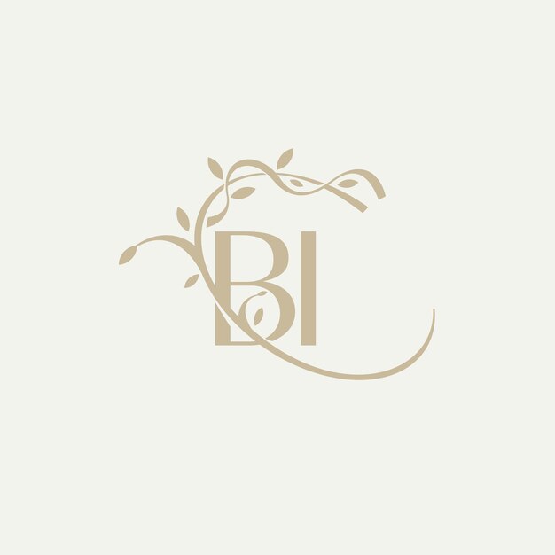 Vector i bi vector de belleza logotipo inicial logotipo de escritura a mano de la firma inicial moda de boda joyas