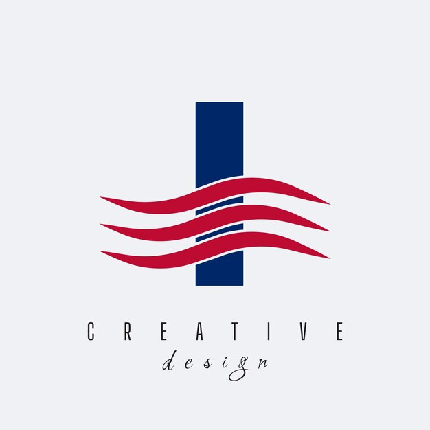 I Concept de logotipo de diseño de moda Logotipo de icono de letra creativa con ilustración vectorial de ondas de sonido