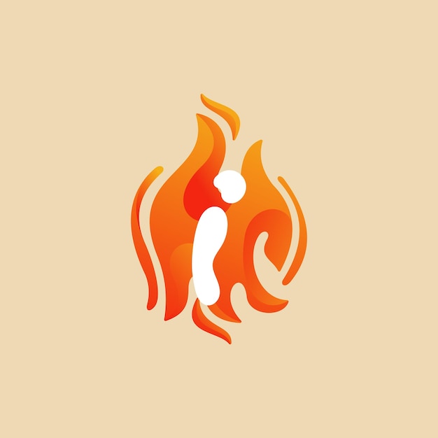 I letra fuego logotipo quemar rojo naranja I logotipo elementos de plantilla de diseño vectorial para su aplicación