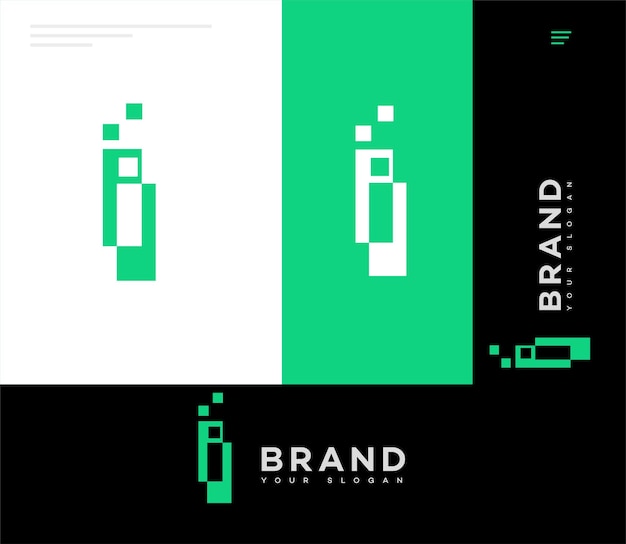 i Letra Icono de la marca Signo de identidad i plantilla de símbolo de la letra