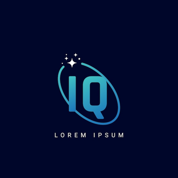 I.Q. creativo mínimo QI letra logotipo de negocio inicial basado en monograma icono vector