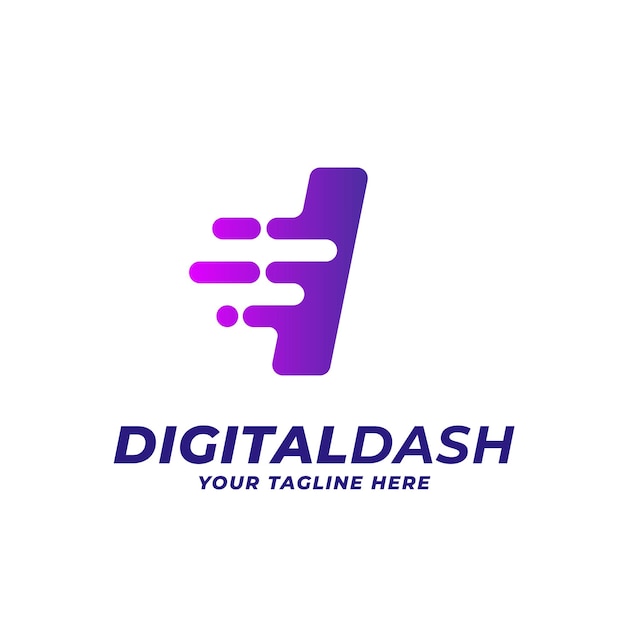 I Speed Blur And Dash Filo de corte Alfabeto inicial digital Letra Logo Vector Icono Ilustración