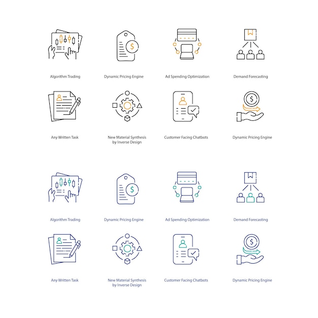 Vector la ia discriminatoria utiliza iconos vectoriales para entender las implicaciones éticas