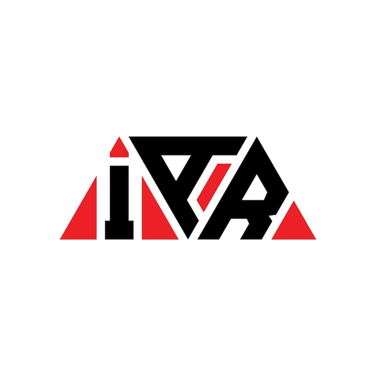Vector iar diseño de logotipo de letra triangular con forma de triángulo iar diseño del logotipo triangular monograma iar triángulo vectorial plantilla del logotipo con color rojo iar logo triangular sencillo elegante y lujoso logotipo iar