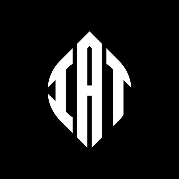 IAT diseño de logotipo de letra de círculo con forma de círculo y elipse IAT letras de elipse con estilo tipográfico Las tres iniciales forman un logotipo de círculo IAT círculo emblema monograma abstracto letra marca vector