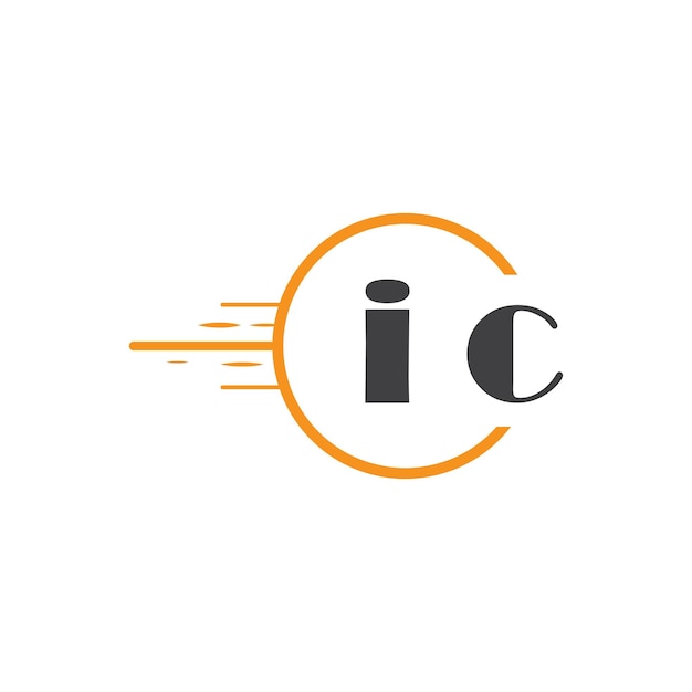 ic logotipo inicial de monograma con diseño de estilo de círculo
