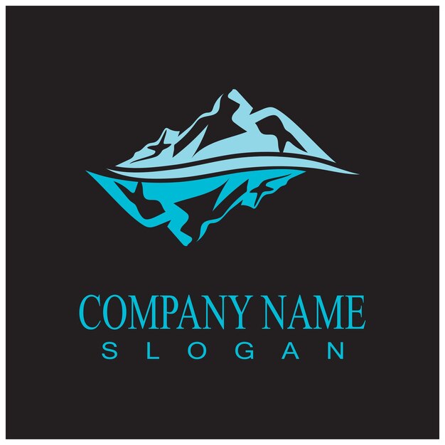 Ice berg Logo Plantilla vector símbolo naturaleza