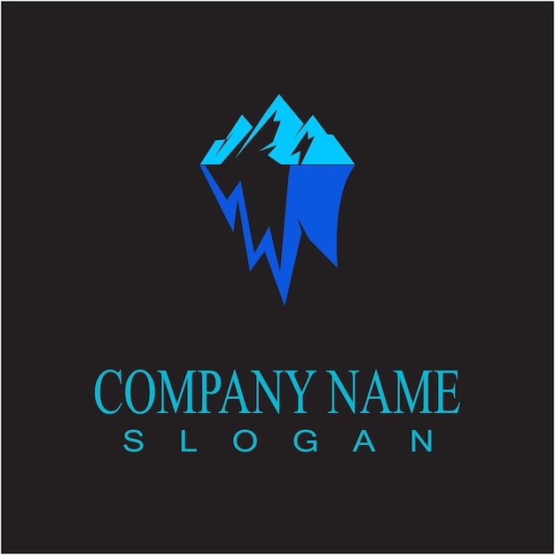 Ice berg Logo Plantilla vector símbolo naturaleza