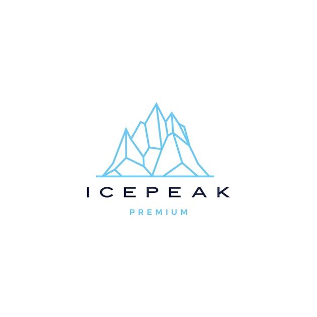 Ice Peak Mount Stone Mountain Adventure Icepeak logotipo geométrico línea arte esquema