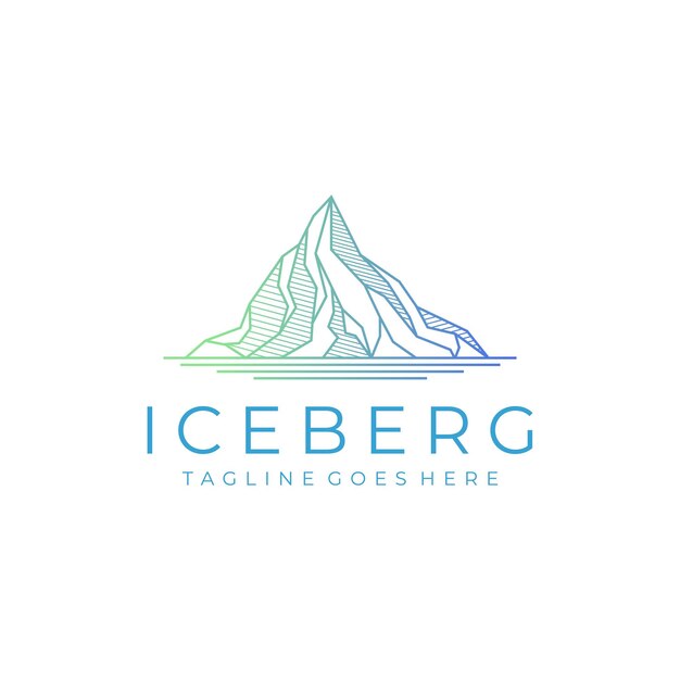 Iceberg líneas simples diseño de logotipo vector icono símbolo ilustración gráfica