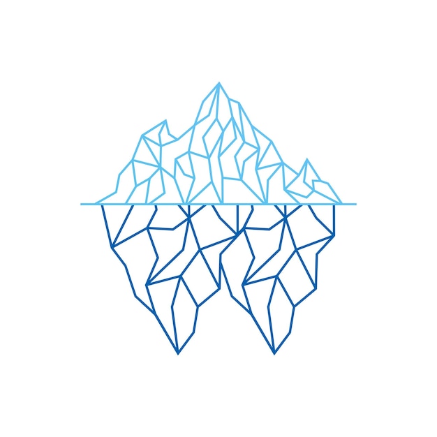 Iceberg líneas simples diseño de logotipo vector icono símbolo ilustración gráfica