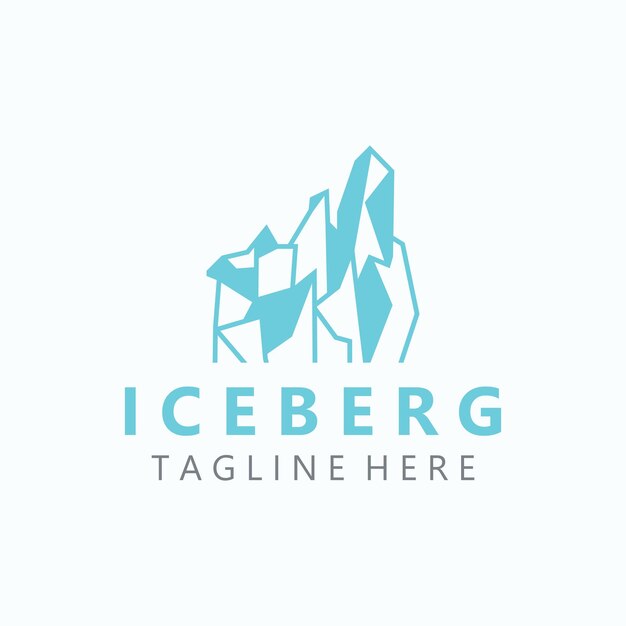 Vector iceberg logo diseño sencillo paisaje de montaña de hielo plantilla vector ilustración