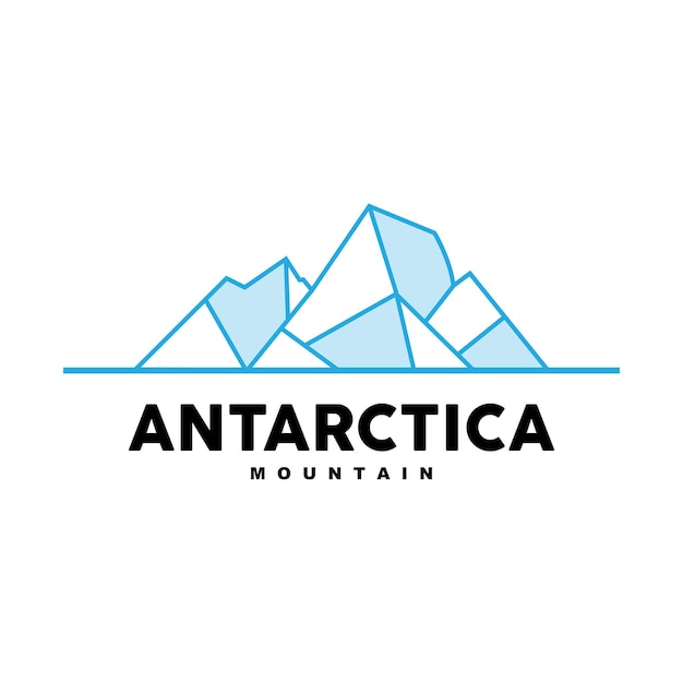 Iceberg Logo Montañas antárticas Vector en color azul hielo Naturaleza Diseño Producto Marca Ilustración Plantilla Icono