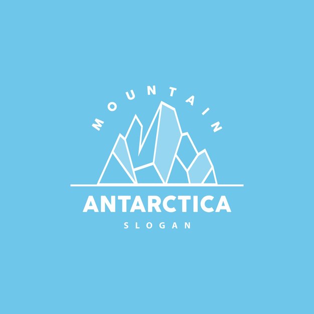 Vector iceberg logo montañas antárticas vector en color azul hielo naturaleza diseño producto marca ilustración plantilla icono