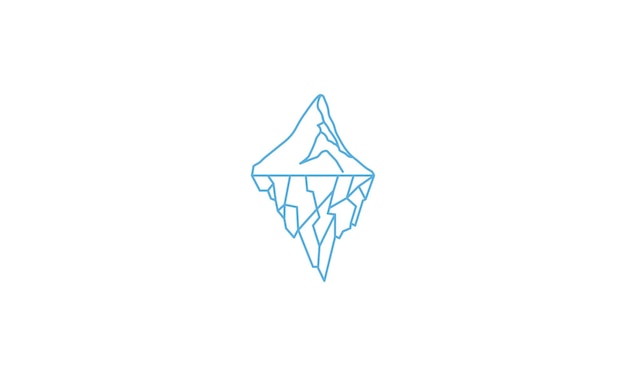 Iceberg montaña línea cielo logo vector icono símbolo diseño gráfico ilustración