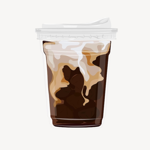 Iced latte coffee drink illustration vector